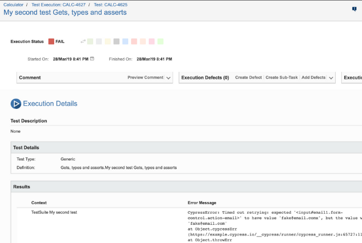 Testing using Cypress in JavaScript